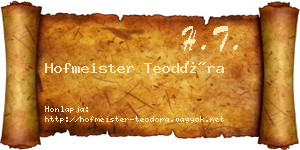 Hofmeister Teodóra névjegykártya